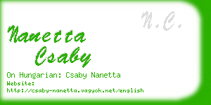 nanetta csaby business card